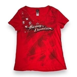 Harley-Davidson Mackinaw City Shimmery Star Graphic Tshirt Size Medium - “Jerry”